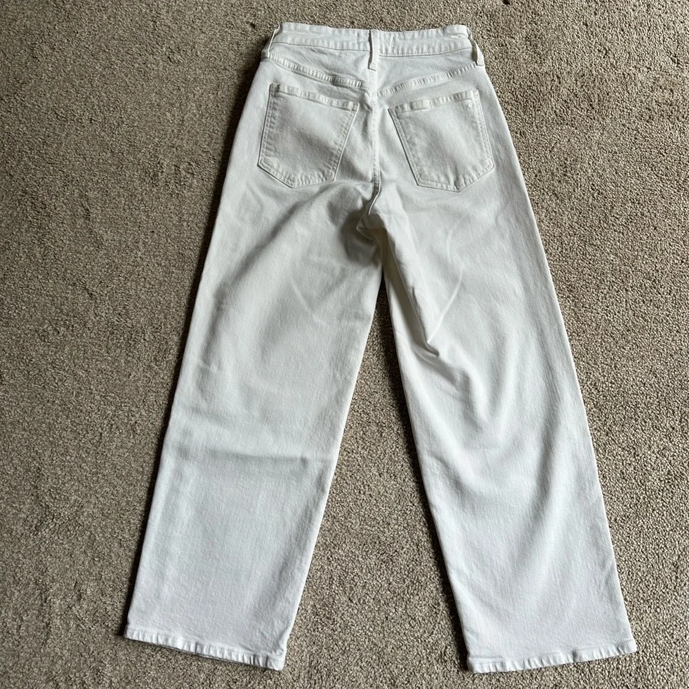 Madewell curvy perfect vintage wide leg crop white denim jeans. Size 25 - Picture 6 of 11
